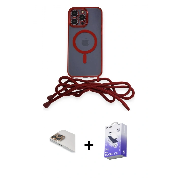 MARSİLYAN™- iPhone 13 Pro Max Kılıf Eksen Özel Seri - Siyah Bilvis 5in1 5D Magic Hayalet Cam Ekran Koruyucu + Gold Pers Alüminyum Kamera Lens