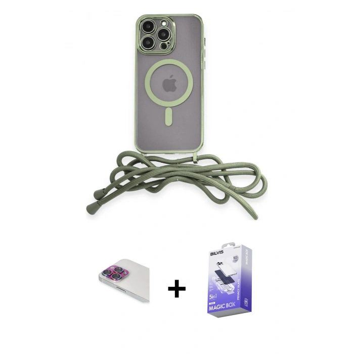 MARSİLYAN™- iPhone 13 Pro Max Kılıf Eksen Özel Seri - Siyah Bilvis 5in1 5D Magic Hayalet Cam Ekran Koruyucu + Pers Alüminyum Kamera Lens - GI