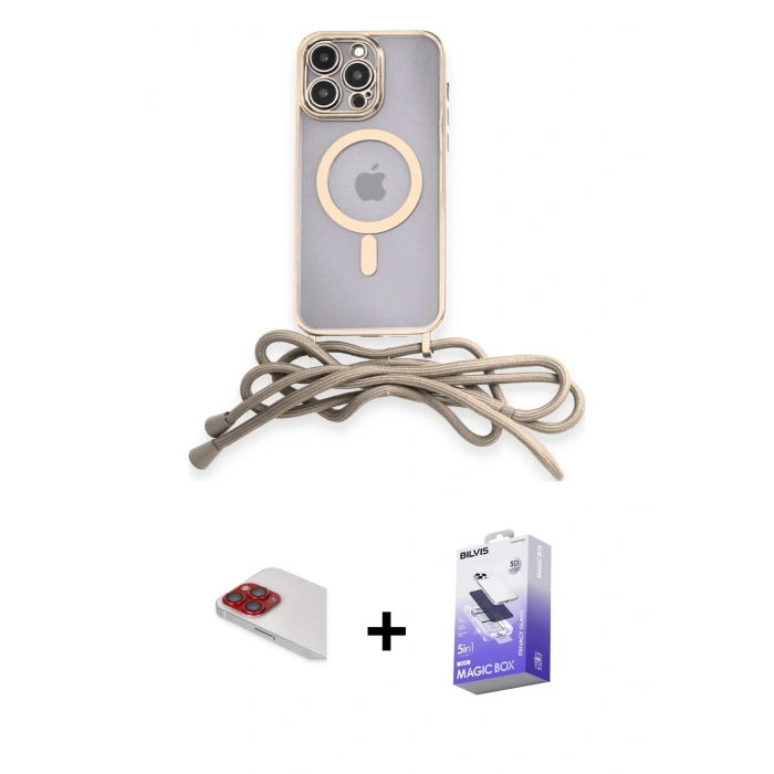 MARSİLYAN™- iPhone 13 Pro Max Kılıf Eksen Özel Seri - Siyah Bilvis 5in1 5D Magic Hayalet Cam Ekran Koruyucu + Kırmızı Pers Alüminyum Kamera Lens
