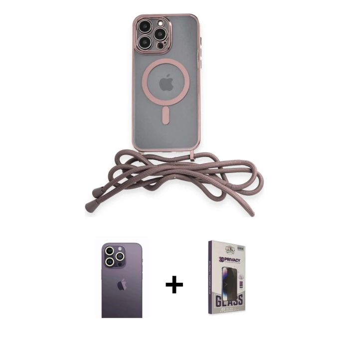 MARSİLYAN™- iPhone 13 Pro Max Kılıf Eksen Özel Seri - Siyah Bilvis Hayalet Cam Ekran Koruyucu + Neon Fosforlu Kamera Lens - BZ