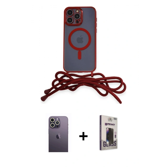 MARSİLYAN™- iPhone 13 Pro Max Kılıf Eksen Özel Seri - Siyah Bilvis Hayalet Cam Ekran Koruyucu + Neon Fosforlu Kamera Lens - BZ