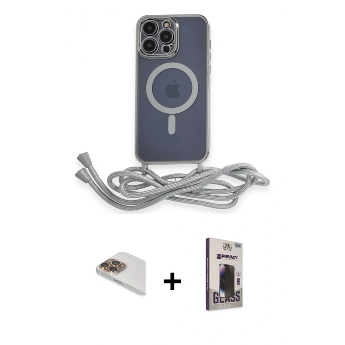 MARSİLYAN™- iPhone 13 Pro Max Kılıf Eksen Özel Seri - Siyah Bilvis Hayalet Cam Ekran Koruyucu + Gold Pers Alüminyum Kamera Lens