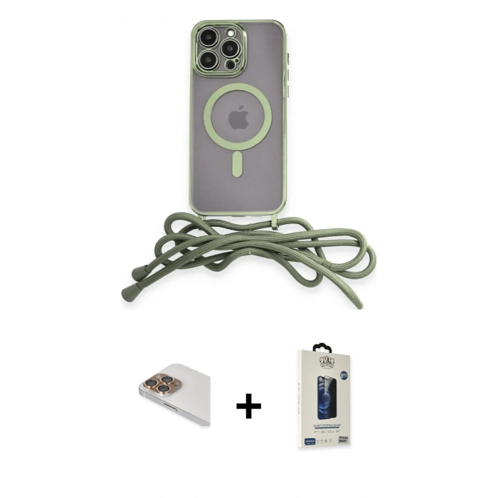 MARSİLYAN™- iPhone 13 Pro Max Kılıf Eksen Özel Seri - Siyah Bilvis Hayalet Cam Ekran Koruyucu + Gold Pers Alüminyum Kamera Lens