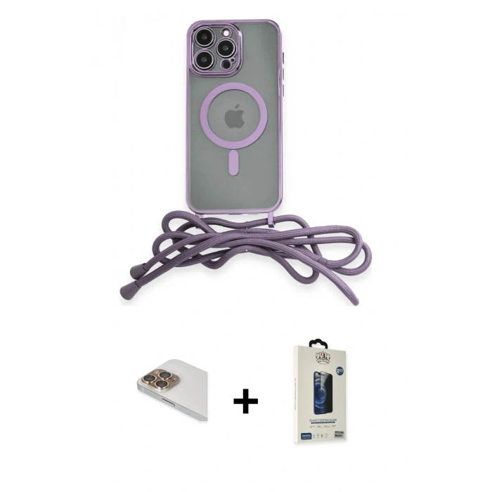 MARSİLYAN™- iPhone 13 Pro Max Kılıf Eksen Özel Seri - Siyah Bilvis Hayalet Cam Ekran Koruyucu + Gold Pers Alüminyum Kamera Lens