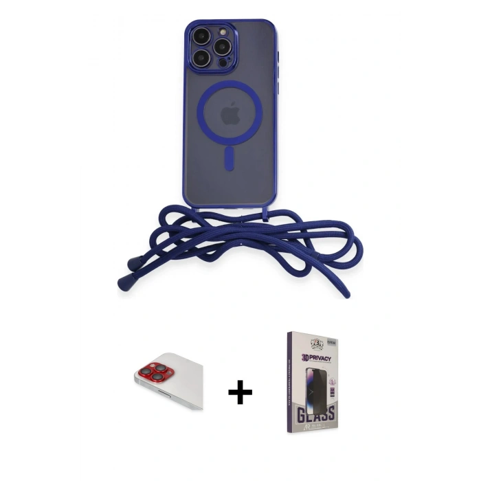 MARSİLYAN™- iPhone 13 Pro Max Kılıf Eksen Özel Seri - Siyah Bilvis Hayalet Cam Ekran Koruyucu + Pers Alüminyum Kamera Lens - KI