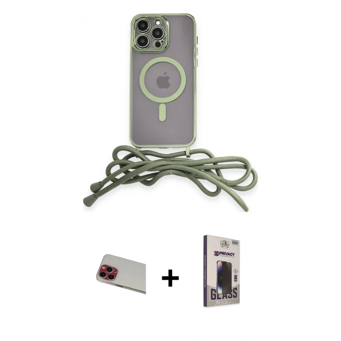 MARSİLYAN™- iPhone 13 Pro Max Kılıf Eksen Özel Seri - Siyah Bilvis Hayalet Cam Ekran Koruyucu + Rainbow Kamera Lens Koruma Cam - KI