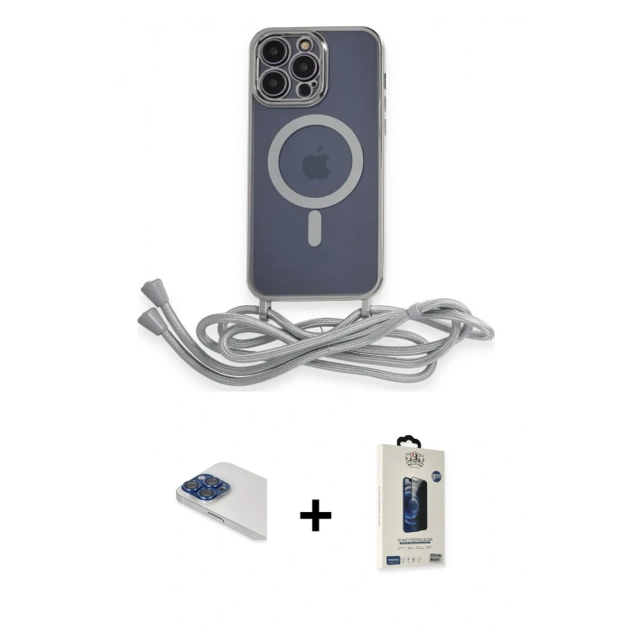 MARSİLYAN™- iPhone 13 Pro Max Kılıf Eksen Özel Seri - Siyah Bilvis Hayalet Cam Ekran Koruyucu + Lacivert Pers Alüminyum Kamera Lens