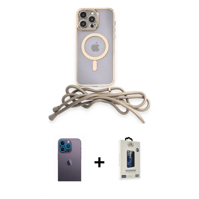 MARSİLYAN™- iPhone 13 Pro Max Kılıf Eksen Özel Seri - Siyah Bilvis Hayalet Cam Ekran Koruyucu + Mavi Neon Fosforlu Kamera Lens