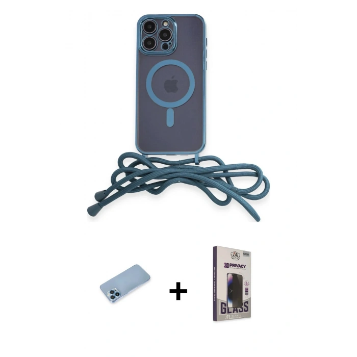 MARSİLYAN™- iPhone 13 Pro Max Kılıf Eksen Özel Seri - Siyah Bilvis Hayalet Cam Ekran Koruyucu + Shine Kamera Lens Koruma Cam - MI