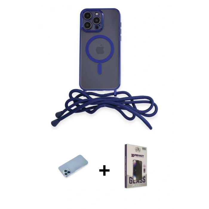 MARSİLYAN™- iPhone 13 Pro Max Kılıf Eksen Özel Seri - Siyah Bilvis Hayalet Cam Ekran Koruyucu + Shine Kamera Lens Koruma Cam - MI