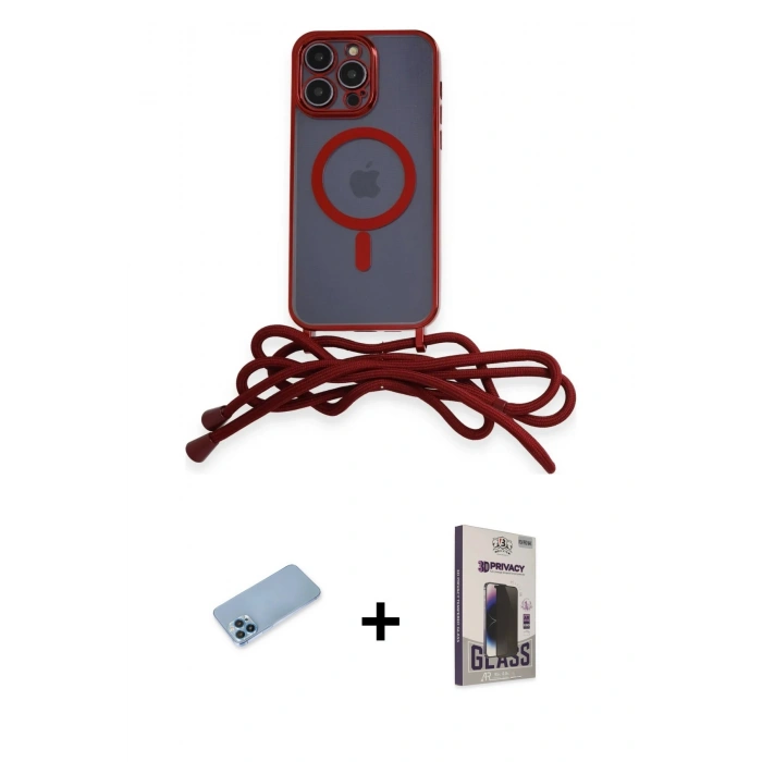 MARSİLYAN™- iPhone 13 Pro Max Kılıf Eksen Özel Seri - Siyah Bilvis Hayalet Cam Ekran Koruyucu + Shine Kamera Lens Koruma Cam - MI