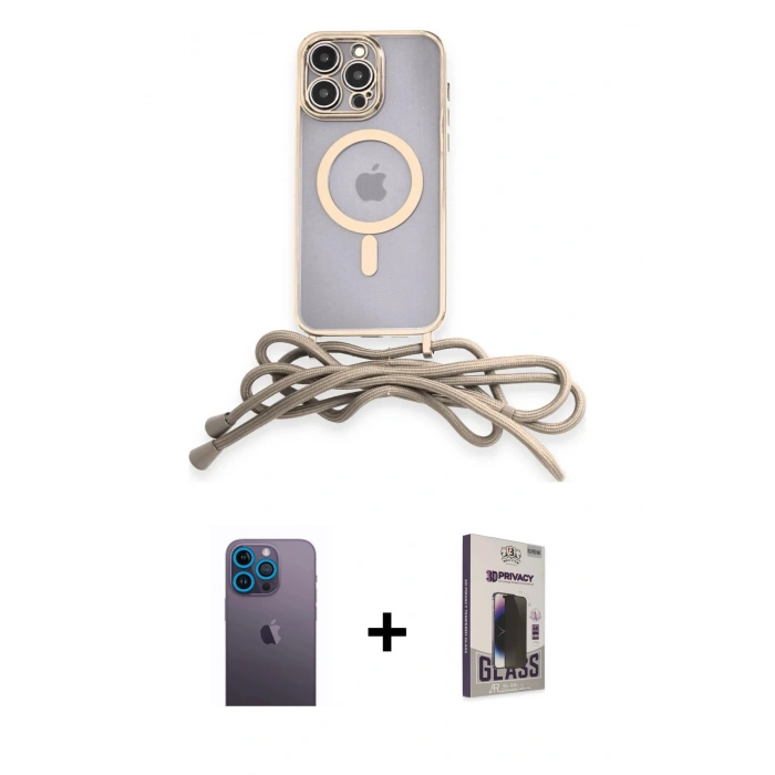 MARSİLYAN™- iPhone 13 Pro Max Kılıf Eksen Özel Seri - Siyah Bilvis Hayalet Cam Ekran Koruyucu + Neon Fosforlu Kamera Lens - MI