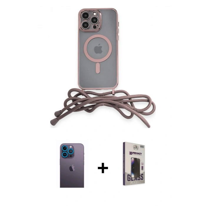 MARSİLYAN™- iPhone 13 Pro Max Kılıf Eksen Özel Seri - Siyah Bilvis Hayalet Cam Ekran Koruyucu + Neon Fosforlu Kamera Lens - MI