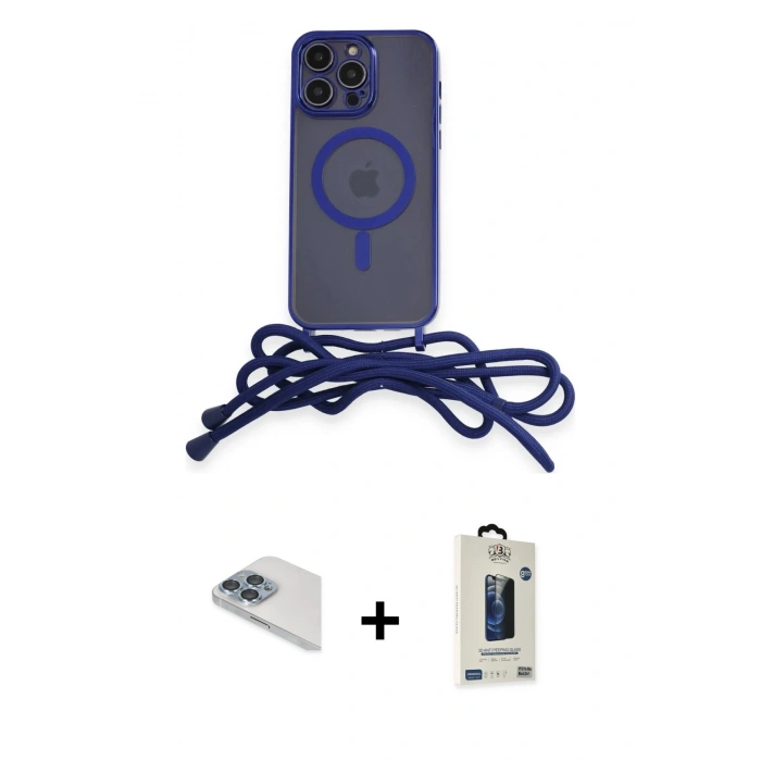 MARSİLYAN™- iPhone 13 Pro Max Kılıf Eksen Özel Seri - Siyah Bilvis Hayalet Cam Ekran Koruyucu + Pers Alüminyum Kamera Lens - SABE