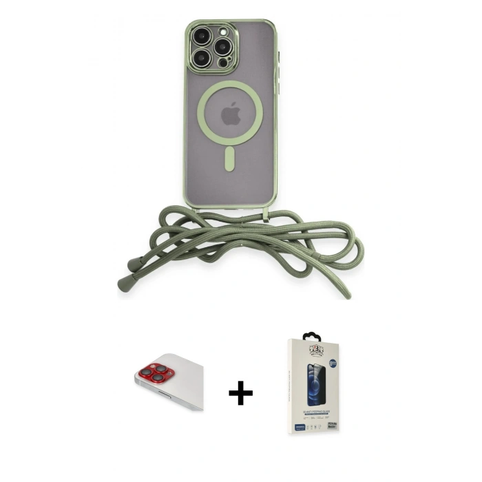 MARSİLYAN™- iPhone 13 Pro Max Kılıf Eksen Özel Seri - Siyah Bilvis Hayalet Cam Ekran Koruyucu + Pers Alüminyum Kamera Lens - KI