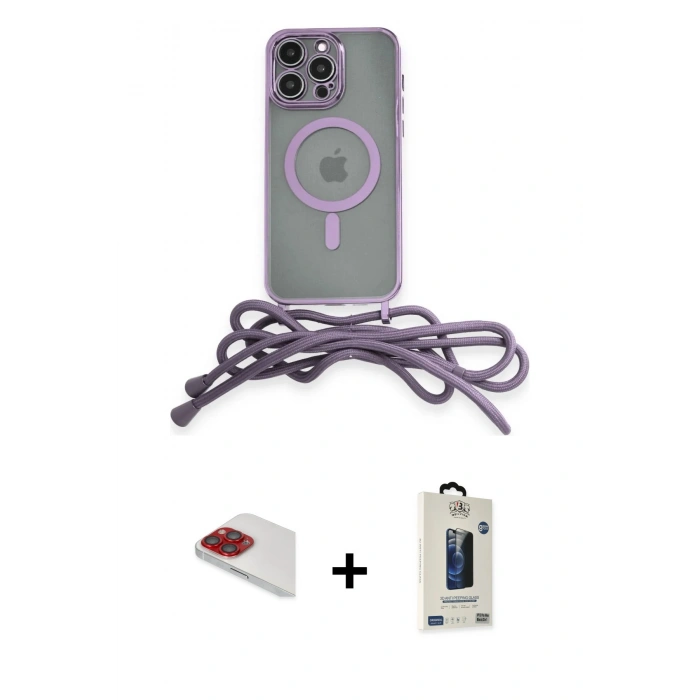 MARSİLYAN™- iPhone 13 Pro Max Kılıf Eksen Özel Seri - Siyah Bilvis Hayalet Cam Ekran Koruyucu + Pers Alüminyum Kamera Lens - KI