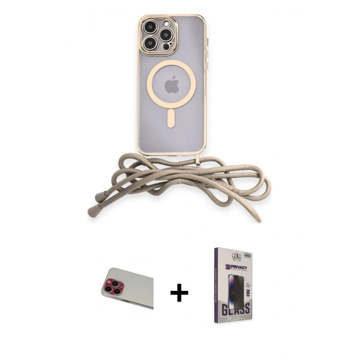 MARSİLYAN™- iPhone 13 Pro Max Kılıf Eksen Özel Seri - Siyah Bilvis Hayalet Cam Ekran Koruyucu + Rainbow Kamera Lens Koruma Cam - KI