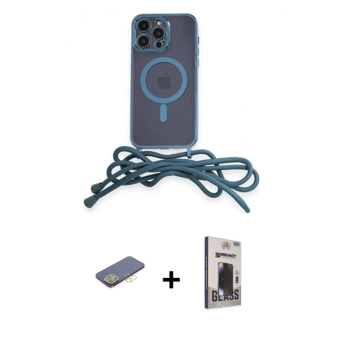 MARSİLYAN™- iPhone 13 Pro Max Kılıf Eksen Özel Seri - Siyah Bilvis Hayalet Cam Ekran Koruyucu + Renkli Kamera Lens Koruma Cam - SI