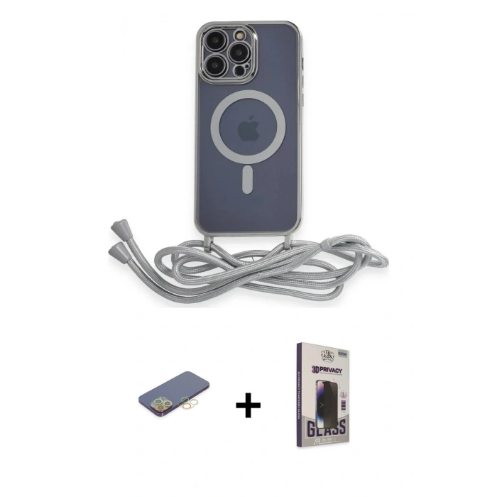 MARSİLYAN™- iPhone 13 Pro Max Kılıf Eksen Özel Seri - Siyah Bilvis Hayalet Cam Ekran Koruyucu + Renkli Kamera Lens Koruma Cam - SI