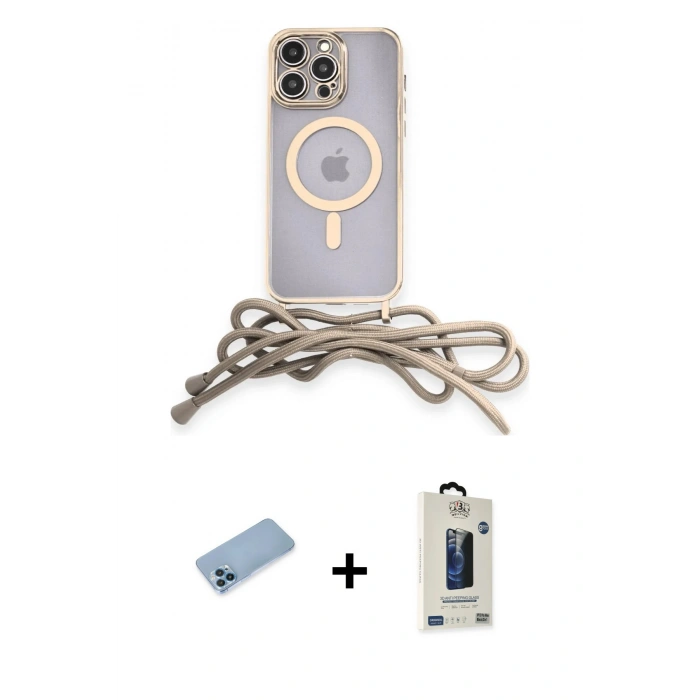 MARSİLYAN™- iPhone 13 Pro Max Kılıf Eksen Özel Seri - Siyah Bilvis Hayalet Cam Ekran Koruyucu + Shine Kamera Lens Koruma Cam - MI