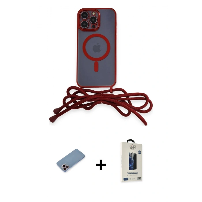 MARSİLYAN™- iPhone 13 Pro Max Kılıf Eksen Özel Seri - Siyah Bilvis Hayalet Cam Ekran Koruyucu + Shine Kamera Lens Koruma Cam - PE