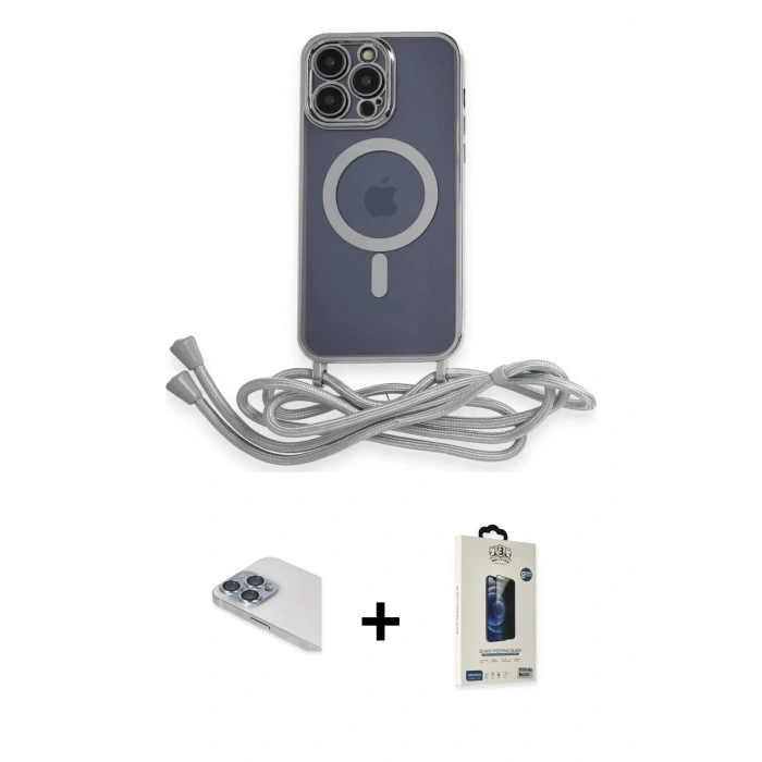 MARSİLYAN™- iPhone 13 Pro Max Kılıf Eksen Özel Seri - Siyah Bilvis Hayalet Cam Ekran Koruyucu + Pers Alüminyum Kamera Lens - SABE