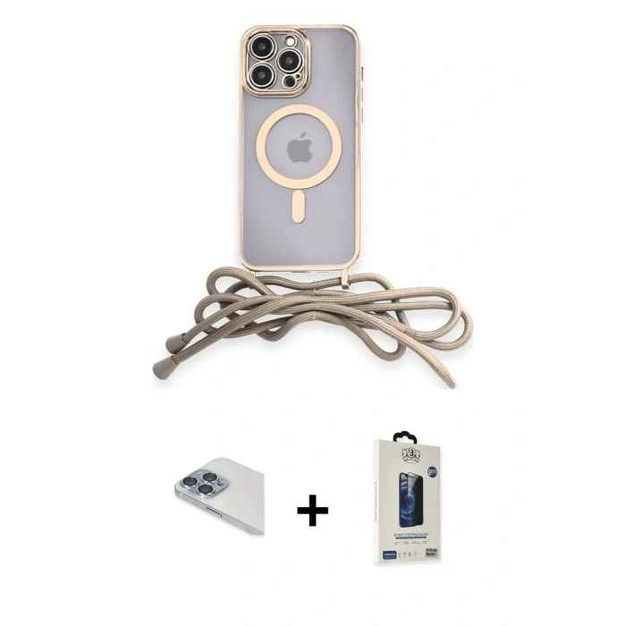 MARSİLYAN™- iPhone 13 Pro Max Kılıf Eksen Özel Seri - Siyah Bilvis Hayalet Cam Ekran Koruyucu + Pers Alüminyum Kamera Lens - SABE