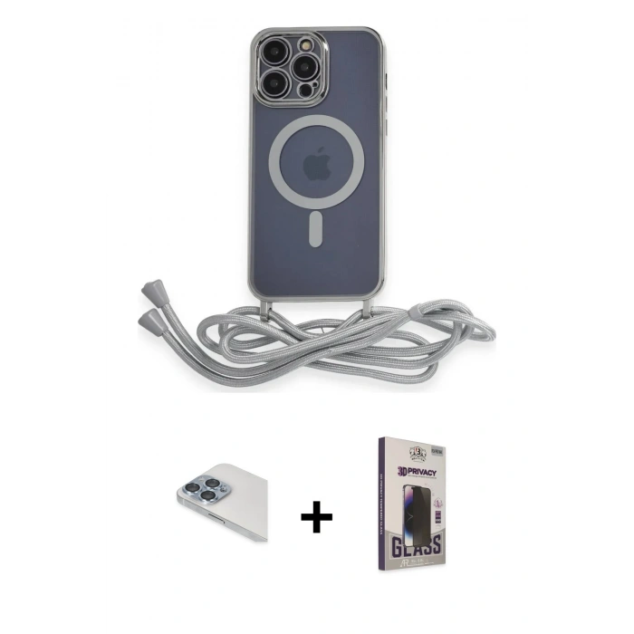 MARSİLYAN™- iPhone 13 Pro Max Kılıf Eksen Özel Seri - Siyah Bilvis Hayalet Cam Ekran Koruyucu + Sierra Blue Pers Alüminyum Kamera Lens