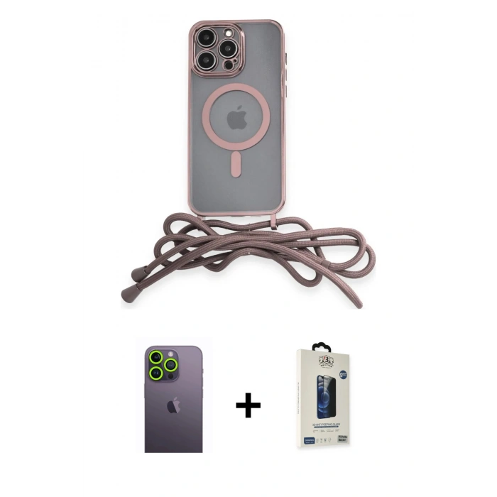MARSİLYAN™- iPhone 13 Pro Max Kılıf Eksen Özel Seri - Siyah Bilvis Hayalet Cam Ekran Koruyucu + Neon Fosforlu Kamera Lens - YL