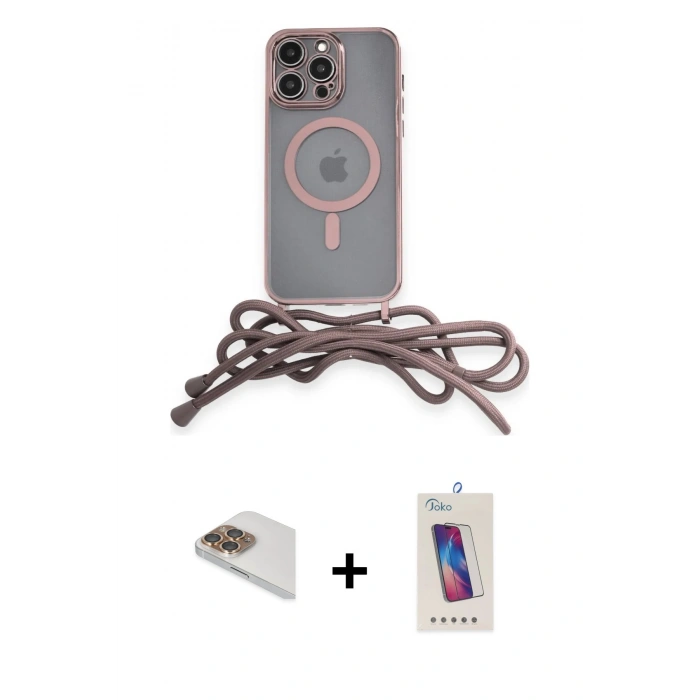 MARSİLYAN™- iPhone 13 Pro Max Kılıf Eksen Özel Seri - Siyah Joko 5D Cam + Gold Pers Alüminyum Kamera Lens