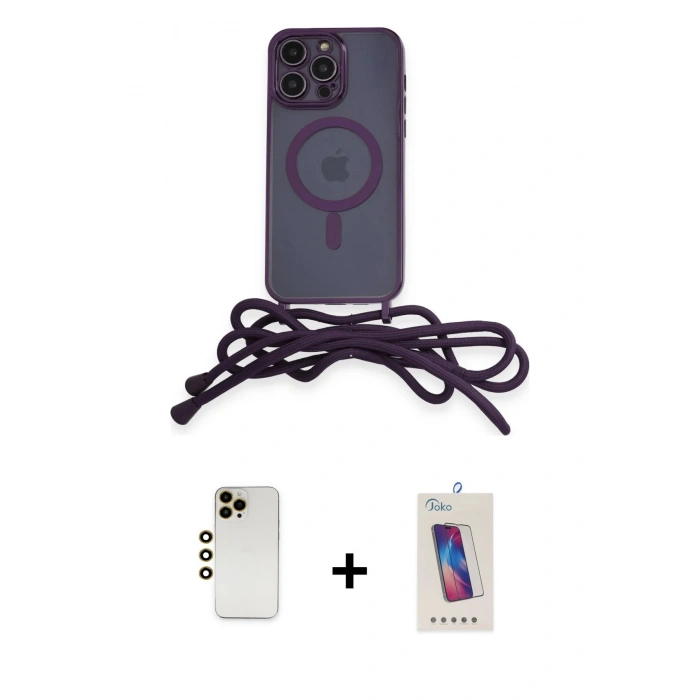 MARSİLYAN™- iPhone 13 Pro Max Kılıf Eksen Özel Seri - Siyah Joko 5D Cam + Shine Kamera Lens - GD
