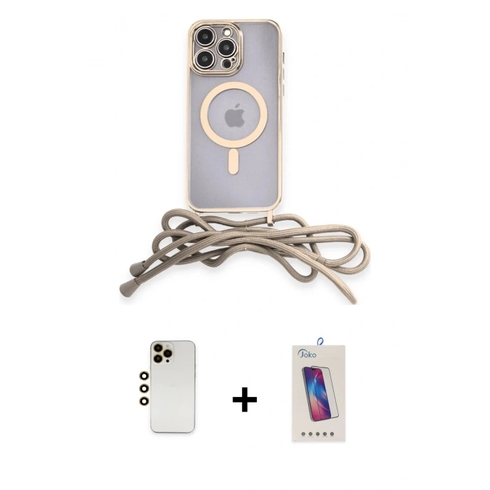 MARSİLYAN™- iPhone 13 Pro Max Kılıf Eksen Özel Seri - Siyah Joko 5D Cam + Shine Kamera Lens - GD