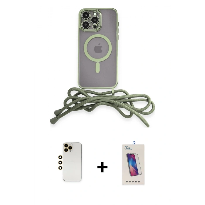 MARSİLYAN™- iPhone 13 Pro Max Kılıf Eksen Özel Seri - Siyah Joko 5D Cam + Shine Kamera Lens - GD