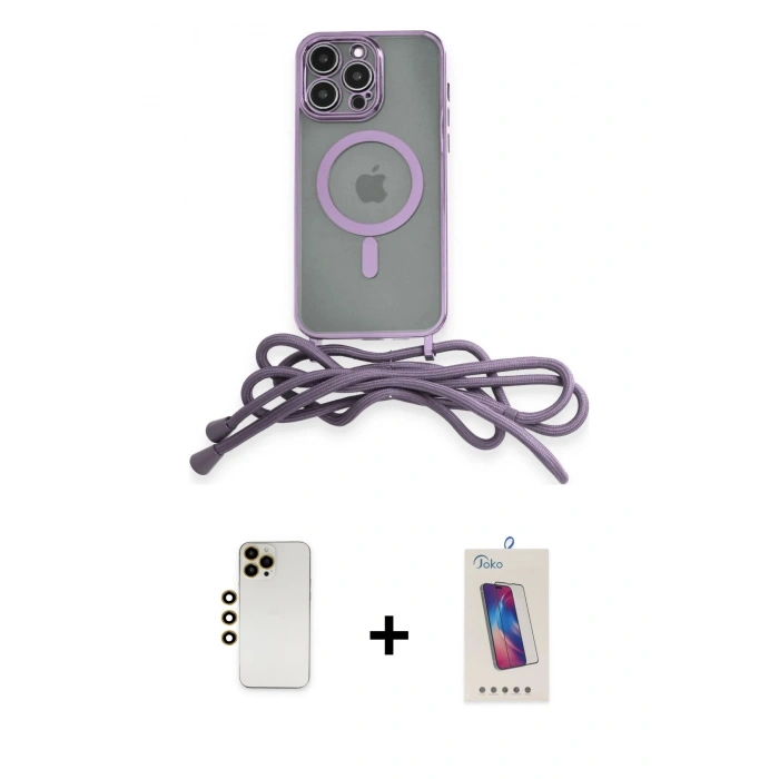 MARSİLYAN™- iPhone 13 Pro Max Kılıf Eksen Özel Seri - Siyah Joko 5D Cam + Shine Kamera Lens - GD