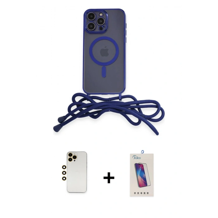 MARSİLYAN™- iPhone 13 Pro Max Kılıf Eksen Özel Seri - Siyah Joko 5D Cam + Shine Kamera Lens - GD