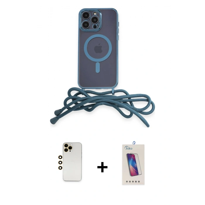 MARSİLYAN™- iPhone 13 Pro Max Kılıf Eksen Özel Seri - Siyah Joko 5D Cam + Shine Kamera Lens - GD