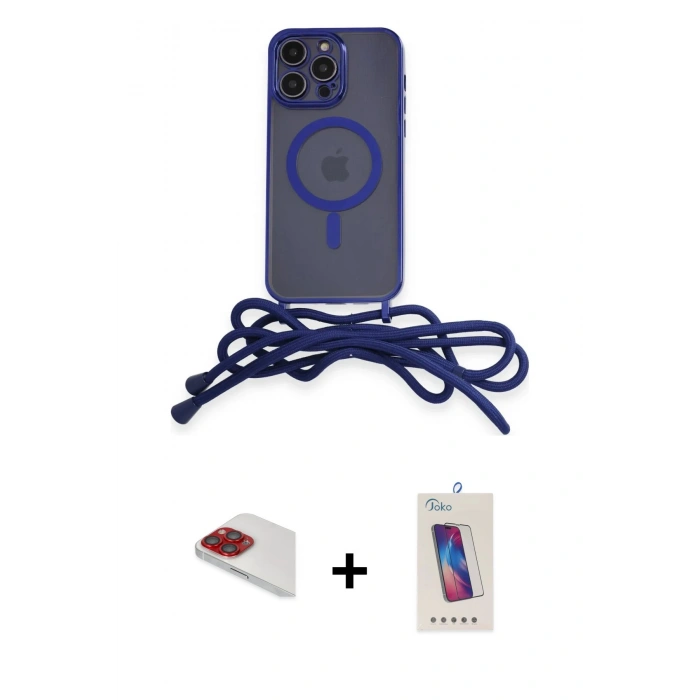 MARSİLYAN™- iPhone 13 Pro Max Kılıf Eksen Özel Seri - Siyah Joko 5D Cam + Kırmızı Pers Alüminyum Kamera Lens