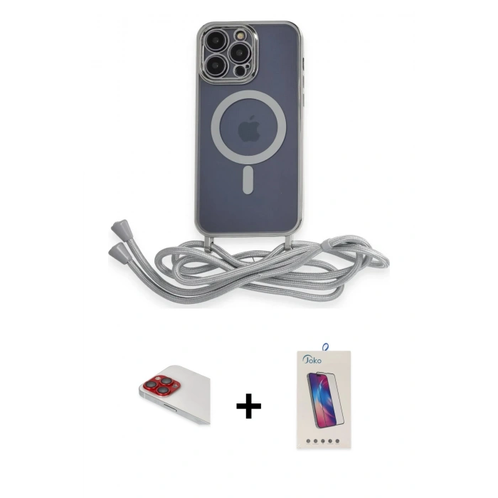 MARSİLYAN™- iPhone 13 Pro Max Kılıf Eksen Özel Seri - Siyah Joko 5D Cam + Kırmızı Pers Alüminyum Kamera Lens
