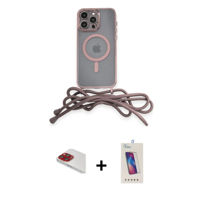 MARSİLYAN™- iPhone 13 Pro Max Kılıf Eksen Özel Seri - Siyah Joko 5D Cam + Kırmızı Pers Alüminyum Kamera Lens
