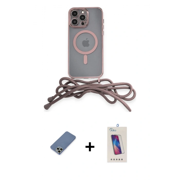 MARSİLYAN™- iPhone 13 Pro Max Kılıf Eksen Özel Seri - Siyah Joko 5D Cam + Metal Kamera Lens Koruma Cam - AKYL