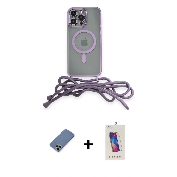 MARSİLYAN™- iPhone 13 Pro Max Kılıf Eksen Özel Seri - Siyah Joko 5D Cam + Metal Kamera Lens Koruma Cam - AKYL