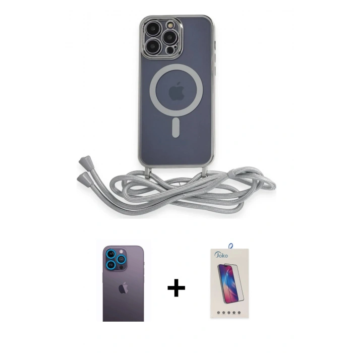 MARSİLYAN™- iPhone 13 Pro Max Kılıf Eksen Özel Seri - Siyah Joko 5D Cam + Neon Fosforlu Kamera Lens - MI