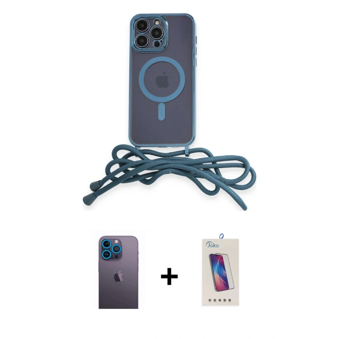 MARSİLYAN™- iPhone 13 Pro Max Kılıf Eksen Özel Seri - Siyah Joko 5D Cam + Neon Fosforlu Kamera Lens - MI