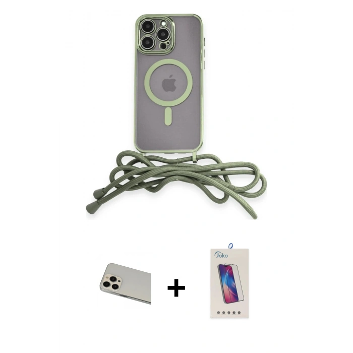 MARSİLYAN™- iPhone 13 Pro Max Kılıf Eksen Özel Seri - Siyah Joko 5D Cam + Rainbow Kamera Lens Koruma Cam - REGD