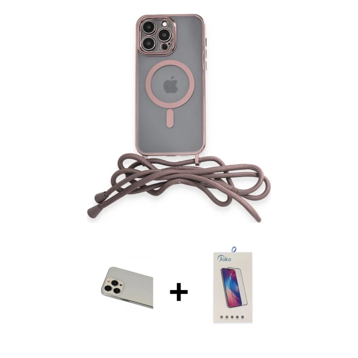 MARSİLYAN™- iPhone 13 Pro Max Kılıf Eksen Özel Seri - Siyah Joko 5D Cam + Rainbow Kamera Lens Koruma Cam - REGD