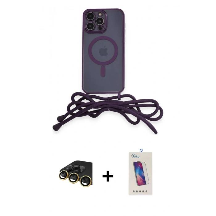 MARSİLYAN™- iPhone 13 Pro Max Kılıf Eksen Özel Seri - Siyah Joko 5D Cam + Raze Metal Kamera Lens - GD