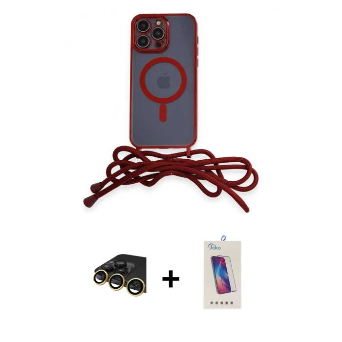 MARSİLYAN™- iPhone 13 Pro Max Kılıf Eksen Özel Seri - Siyah Joko 5D Cam + Raze Metal Kamera Lens - GD