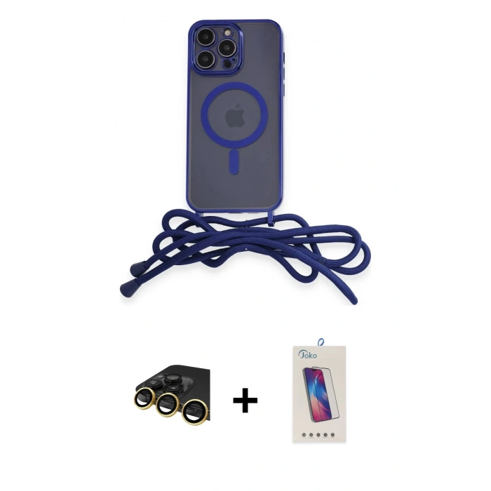 MARSİLYAN™- iPhone 13 Pro Max Kılıf Eksen Özel Seri - Siyah Joko 5D Cam + Raze Metal Kamera Lens - GD