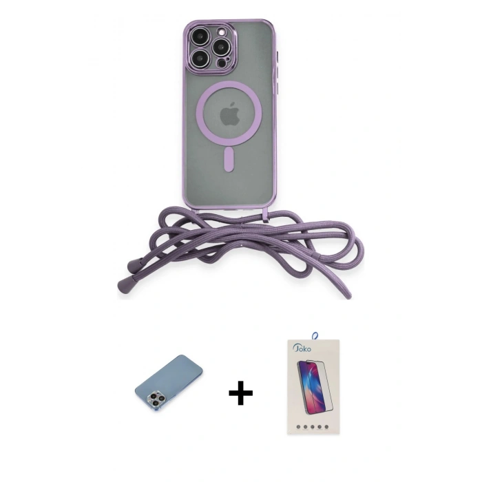 MARSİLYAN™- iPhone 13 Pro Max Kılıf Eksen Özel Seri - Siyah Joko 5D Cam + Shine Kamera Lens Koruma Cam - GI