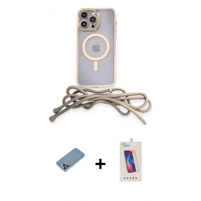 MARSİLYAN™- iPhone 13 Pro Max Kılıf Eksen Özel Seri - Siyah Joko 5D Cam + Shine Kamera Lens Koruma Cam - GI